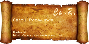 Csiri Rozamunda névjegykártya